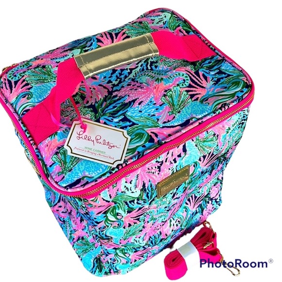 🔥🔥🆕💕🌴LILLY PULITZER🌴WINE CARRIER BRINGING MERMAID BACK - Picture 5 of 10